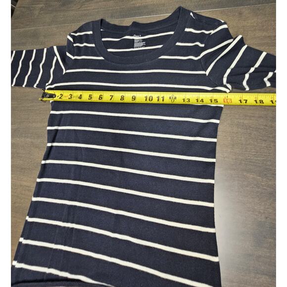 GAP Navy Blue and White Stripe Long Sleeve Preppy 90's Women's Sz Small - Picture 4 of 5
